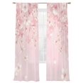 thumbnail image 7 of Pink Cherry Blossom Sheer Curtains 108 Inch Length 2 Panels Set, Spring Modern Farmhouse Floral Voile Window Treatment Semi Sheer Long Curtains Drapes for Bedroom/Living Room/Kitchen 52"x108"x2, 7 of 7