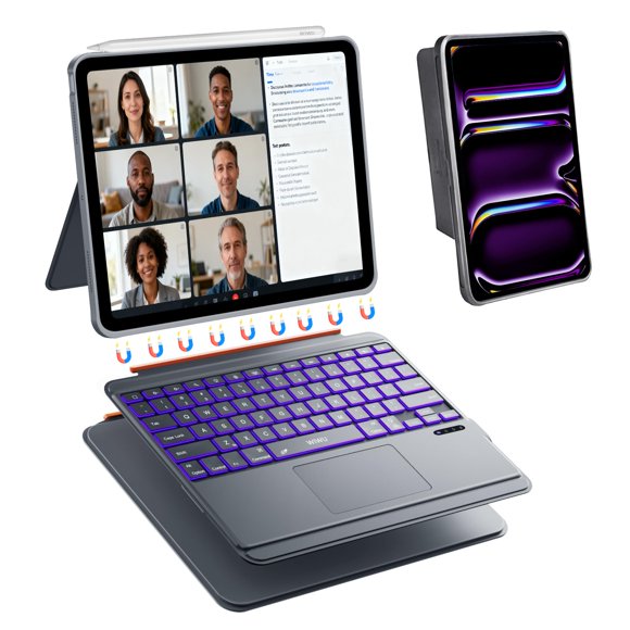 Funda con teclado WIWU para iPad Pro de 13 pulgadas M4/M5 2024/2025, gris