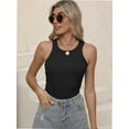 thumbnail image 2 of Women’s Basic Crew High Neck Sleeveless Casual Tank Top Ribbed Soft Tank Top, 2 of 6
