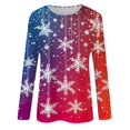 thumbnail image 4 of Endives Women's Long Sleeve Shirts Crewneck Casual Christmas Print Tee T Shirt Womens Tops, 4 of 5
