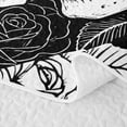 thumbnail image 5 of Castle Fairy Spooky Rose Bloom Twin Quilt Set,Boho Crowned Skull Twin Coverlet Set,Black White, 5 of 7