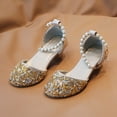 thumbnail image 2 of Staki Toddler Girl Dress Shoes Girls Sandals Glitter Wedding Party Princess Dress Shoes Flower Girl Low Heel Mary Jane Pumps for Kids Gold,12 Little Kid, 2 of 7