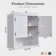 thumbnail image 2 of Aitjunz 46" W Kitchen Wall Cabinet, Wooden Wall Mounted Cabinet with Doors and Adjustable Shelf for Dining Room and Bathroom, White, 2 of 7