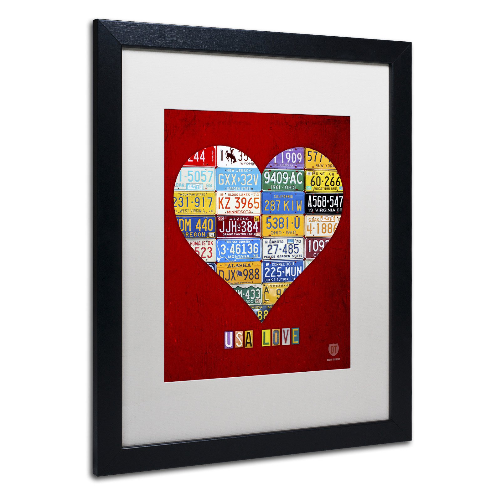 Trademark Fine Art 'Heart' Canvas Art by Design Turnpike, White Matte, Black Frame