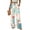 220#Cyan, variant on Adjustable Waist Knot Wide Leg Trousers Women Soft Stretch Business Streetwear Casual Pants with Pockets Green S