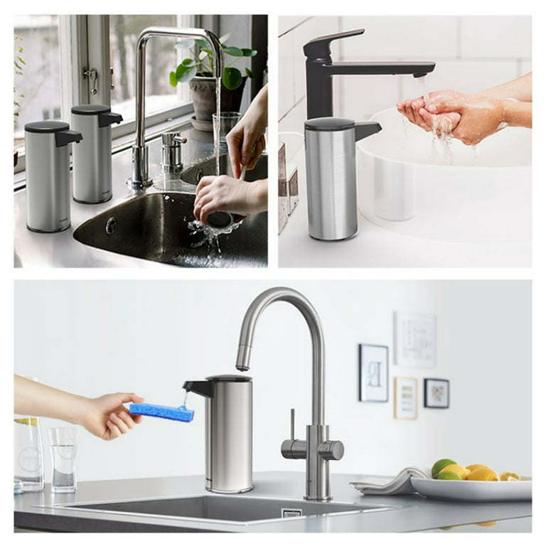 AIKE Stainless Steel Manual Soap Dispenser Pumps Liquid Soap Dispenser For  Kitchen Dish Cleaning 450ML Hand Soap Dispenser - AliExpress