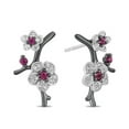 thumbnail image 5 of Xinyolin Rhinestone Plum Blossom Flower Women Necklace Ear Stud Earrings Finger Ring, 5 of 7