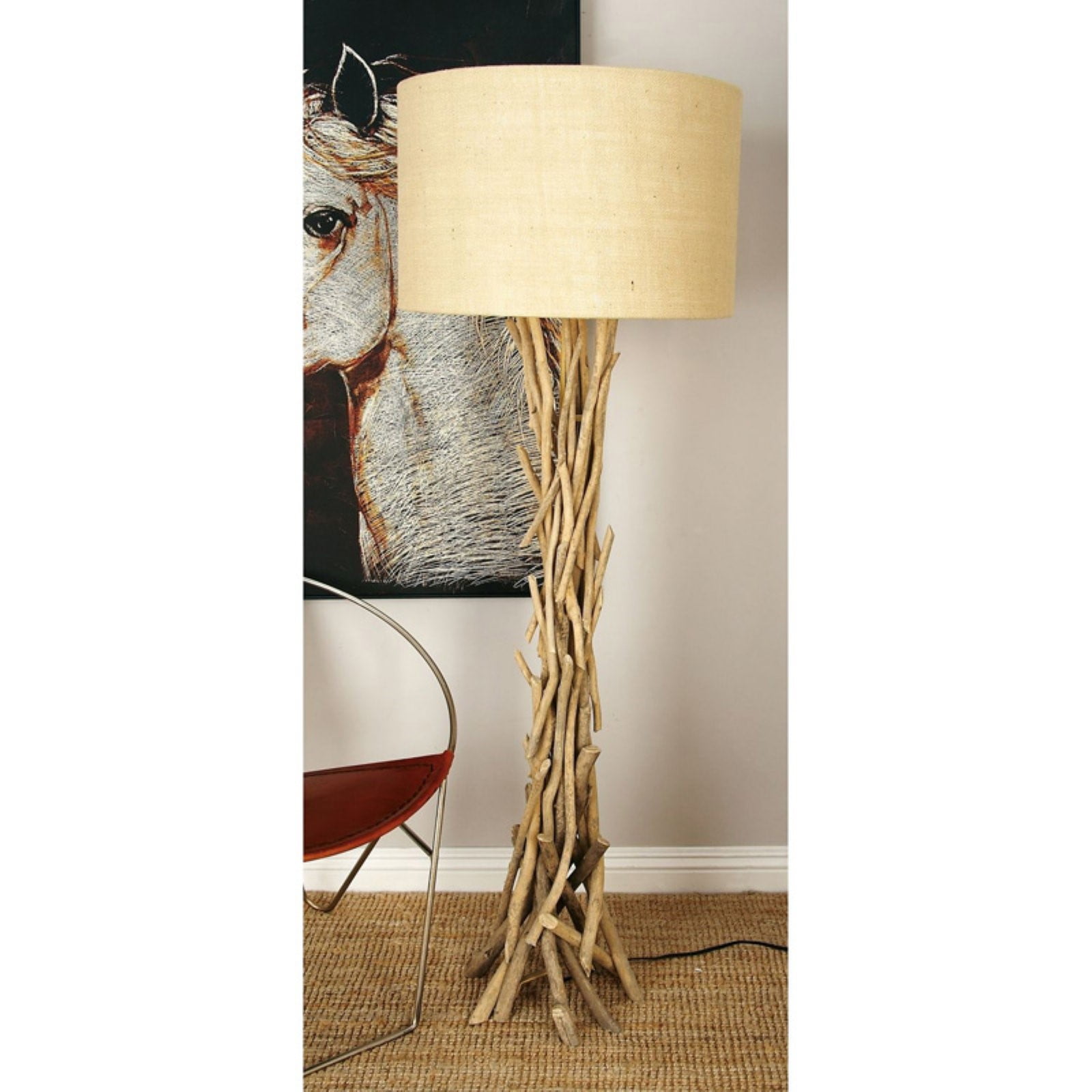 Decmode Driftwood Metal Floor LampMulti Color
