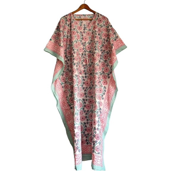 Fabric VenueHand Block Printed Cotton Summer Caftan Dress