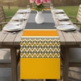 thumbnail image 4 of Yellow Grey Stripes Table Runner 70 Inches, Abstract Lines Geometric Modern Art Bed Runner Dresser Scarves Tabletop for Indoor Outdoor Parties/Ceremony/Banquet, 13" x 70", 4 of 9