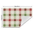 thumbnail image 3 of LNWH Christmas Plaid Noel Pattern Placemats, 4 PCS Heat Resistant Washable PVC Table Mats, 18"x12", 3 of 6