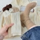 thumbnail image 4 of Xiao Hua Los calcetines de lana para mujer en color beige son adecuados para botas de montaña, calcetines de trabajo suaves de punto cálido y cómodos para el trabajo de invierno, 2 pares, 4 of 5