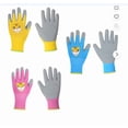 thumbnail image 3 of 3 Pairs Kids Gardening Gloves, Rubber Coated Work Gloves for Children, Blue and Yellow Protective Gloves for Yard Work, Planting, and Outdoor Chores, 3 of 7