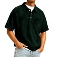 thumbnail image 2 of longantii Mens Corduroy Shirts Breathable 3/4 Zip Mock Neck T Shirts Fashion Short Sleeve Tees 2026 Summer Athletic Shirts Dark Green L, 2 of 4
