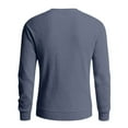 thumbnail image 7 of CCRFTGI Mens Sweaters 2025 Fashion Casual Ribbed Solid Color Sweater Trendy Long Sleeve Crewneck Sweater Pullover Knit Pullover Top Navy M, 7 of 7