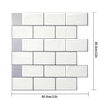 thumbnail image 2 of Adhesivo para azulejos de pared, papel tapiz de plástico de ladrillo 3D, autoadhesivo, calcomanía de decoración de pared para el hogar, BW53, blanco, gris kenally HA002477-02, 2 of 6