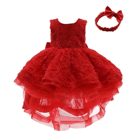 

Baby Summer Clothes Toddler Girls Net Yarn Bowknot Birthday Party Flowers Gown Dress Kids Girls Summer Dresses