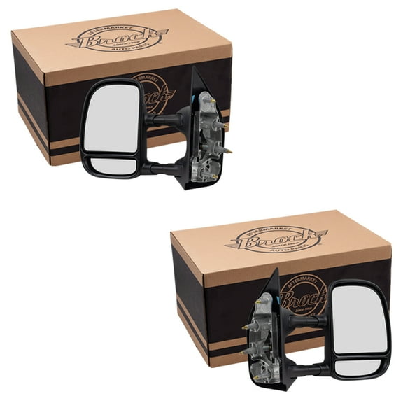 Brock Manual Tow Mirror for 2003-2014 E-150 Extendable Set 7C2Z17683DA 2003-2005 E-150 Club Wagon