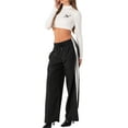 thumbnail image 5 of Elippeo Women Casual Pants  Drawstring Elastic Waist Striped Loose Long Trousers Streetwear, 5 of 9
