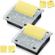 Pop up Sticky Note Dispenser 3 x 3 Inch Bling Self Stick Note Pad Holders Cute Sticky Note Holder Memo Note Container Dispenser for Home Office Store Classroom Desk Supplies (2 Pcs)