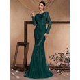 thumbnail image 3 of Lucyinlove-Vestidos de Noche de tul con lentejuelas para mujer, vestidos elegantes de manga larga, sirena de lujo, vestido Formal de dama de honor para fiesta de graduación, 2024, 3 of 5