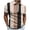 Khaki, variant on WREESH Men's Striped Zipper Short Sleeve Lapel Printed T-Shirt Loose Top Henley Shirts Black