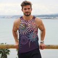 thumbnail image 6 of Pofeuu Fireworks2 Print Men's Workout Tank Tops Sleeveless Muscle Gym Shirt Quick Dry-XX-Large, 6 of 7
