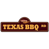 Texas Bbq Street Sign | Indoor/Outdoor | Funny Home Decor for Garages, Living Rooms, Bedroom, Offices | SignMission personalized gift