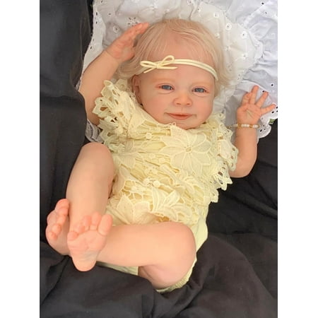 Realistic Reborn Baby Dolls, 18 inch Real Baby Feeling Realistic-Newborn Dolls Adorable Smiling Real Life Baby Dolls with Gift Box for Kids Age 3+