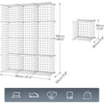 thumbnail image 3 of Cube Storage Organizer, Wire Cube Storage, 12-Cube Metal Grid Storage Shelf, Modular Cabinet, DIY Cube Bookshelf, for Living Room, Bedroom, Study, White, 3 of 18