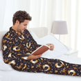 thumbnail image 4 of Mens Pajamas Set, Autumn Leaf Fox Mushroom Button Down Long Sleeve Loungewear Sleepwear Pjs sets for Men, 4 of 5