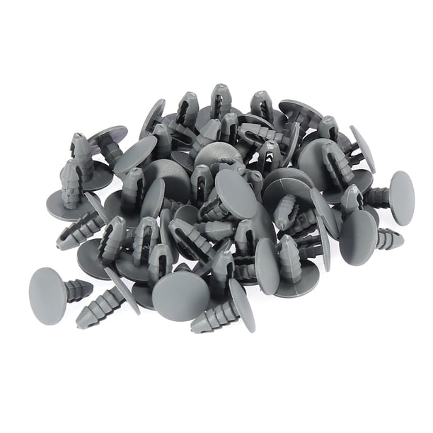 50 Pieces Auto coche Gris plástico Remaches Cierre Puerta Clips para 7mm Agujero