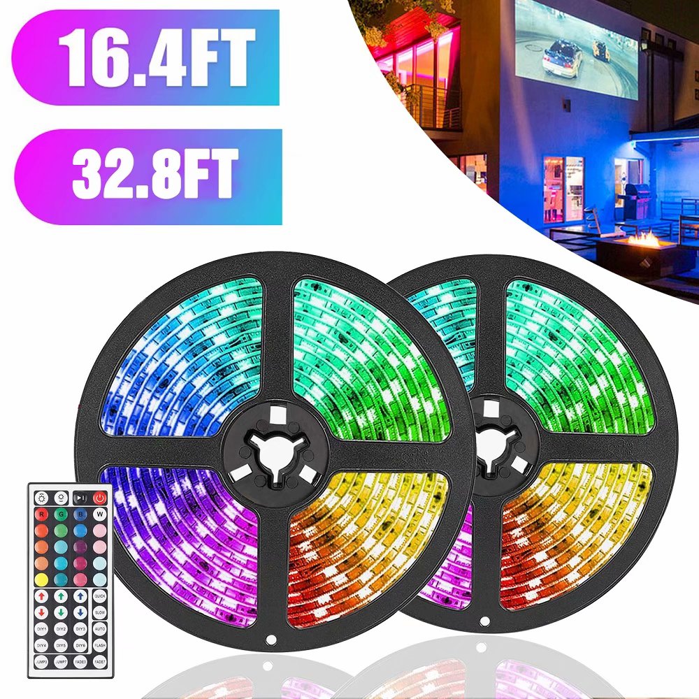 16.4ft/32.8ft LED Strip Lights, RGB LED Light Strip, 3528 SMD 300 LEDs