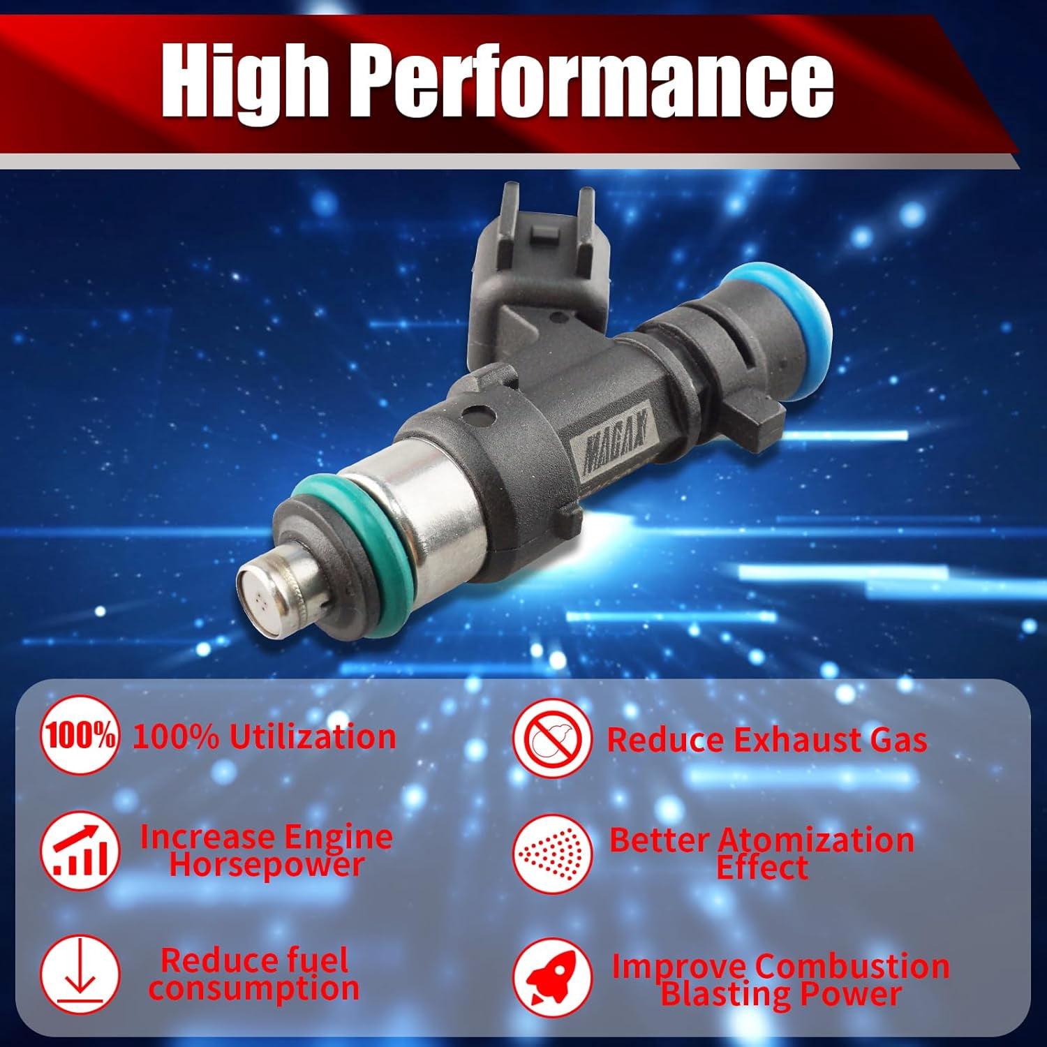 MACAX Set of 6 Fuel Injectors 0280158028 Replacement Compatible with Chrysler 300 2005-2010 Dodge Avanger Magnum 2.7L 3.5L V6 - Replaces 4591986AA FJ612 812-12138 62391 RL591986AA