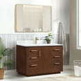 thumbnail image 3 of Vinnova San 48" Single Sink Wood Bath Vanity with Grain Stone in Natural Walnut, 3 of 16