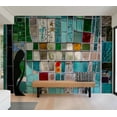 thumbnail image 5 of Tiptophomedecor Background & Patterns Wallpaper Wall Mural - Sapphire Stained Glass, 5 of 7