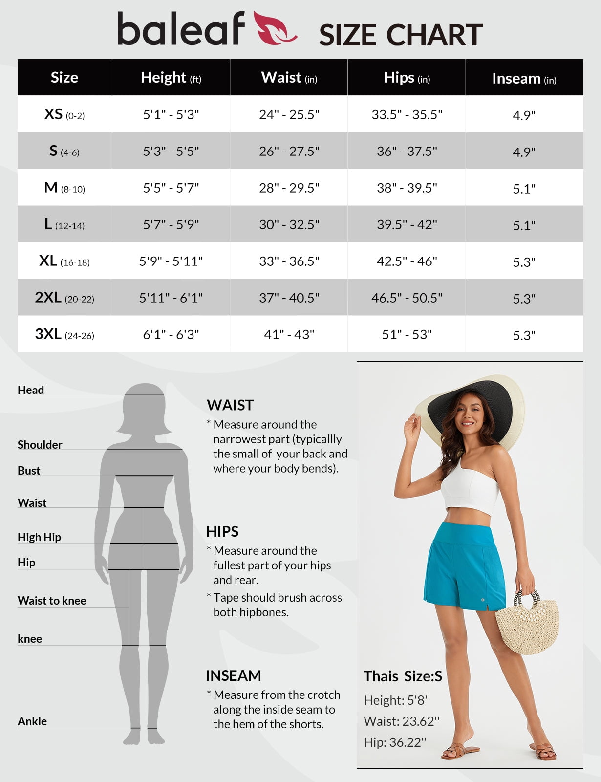 BALEAF Women's Swim Shorts High Waisted Quick Dry 5'' Modest Swimsuits Bottoms Tummy Control Boxer Liner Board Shorts with Zipper Pockets Aqua Blue 2XL