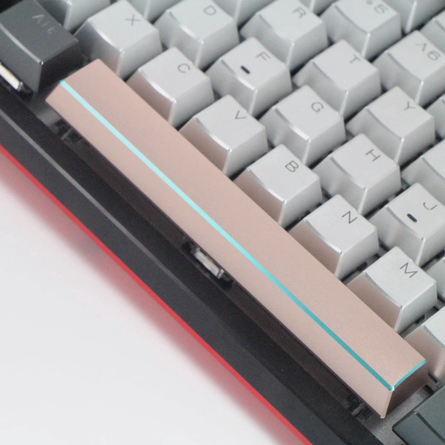 Aluminum Alloy Spacebar Keycap, 6.25u Polished Edge Split Space Key for Custom Mechanical Keyboard Keycap