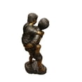 thumbnail image 3 of Nifao Boy Giving Girl Piggyback Ride Bronze Statue – Home Decor Sculpture, 23"L x 16"W x 46"H, 3 of 13