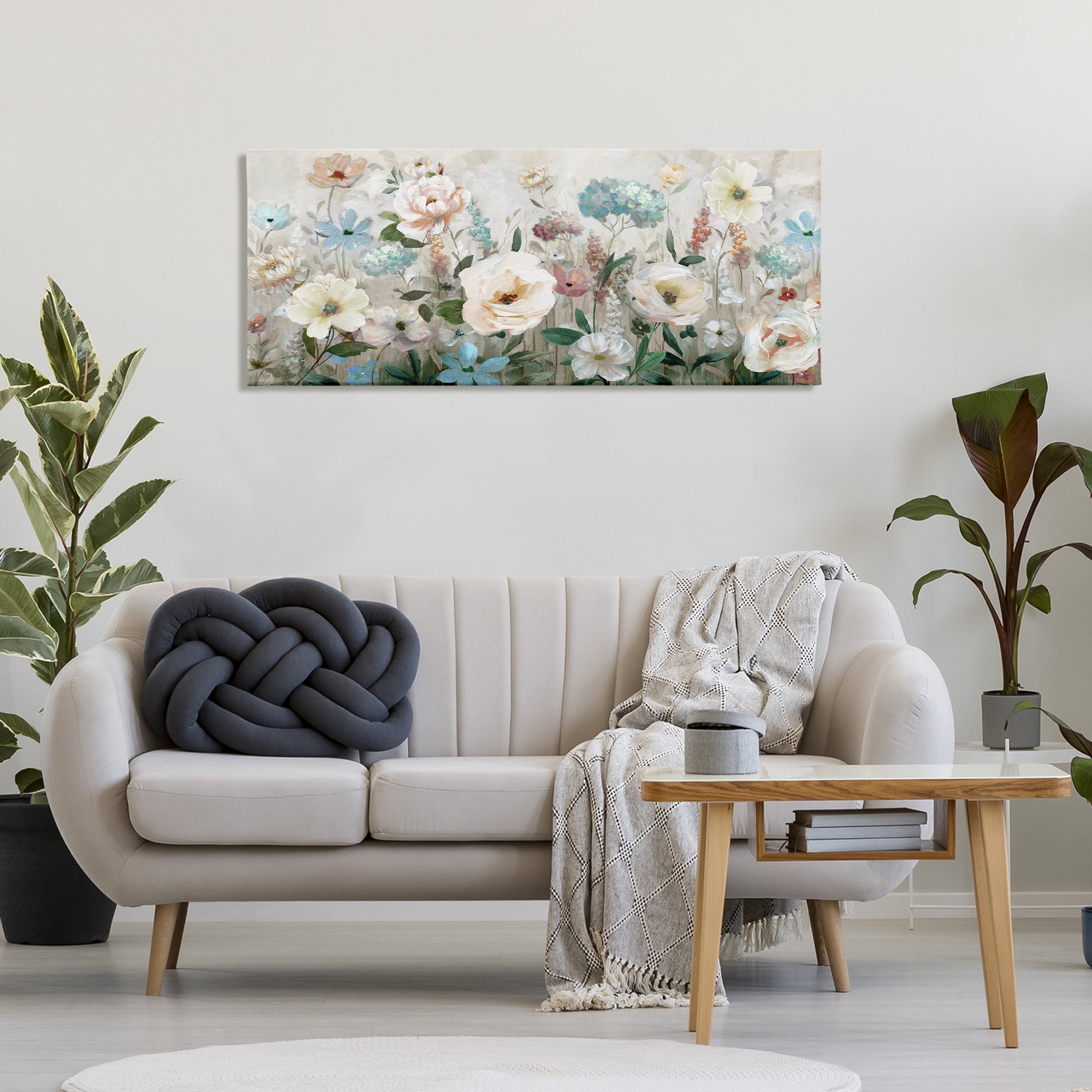 Stupell Industries Pastel Garden of Peonies Canvas Wall Art, design by Nan