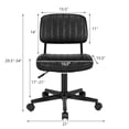 thumbnail image 4 of Home Office Leisure Chair w/ 5 Swivel Casters, Ergonomic Mid-back Swivel Task Chair w/Sturdy Steel Base, Retro Design PU Leather Armless Task Chair for Home & Office, Easy Assembly, 4 of 10