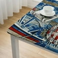thumbnail image 4 of HAOXIT Rectangle Vinyl Flannel Backed Tablecloth, , Indoor/Outdoor Vinyl Flannel Backed Table Cloth, Sailboats and Lighthouses 36*36, 4 of 7