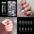 thumbnail image 1 of 2500 puntas de uñas de gel falsas transparentes, cubierta completa, uñas postizas acrílicas cortas para extensión de uñas, salón de uñas DIY para el hogar, cinco formas, 1 of 5