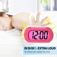 thumbnail image 4 of Reloj Despertador Digital con Pantalla LCD Resistente a Impactos y Estuche de Silicona para Hogar, Oficina, Recámara - Pink, 4 of 5