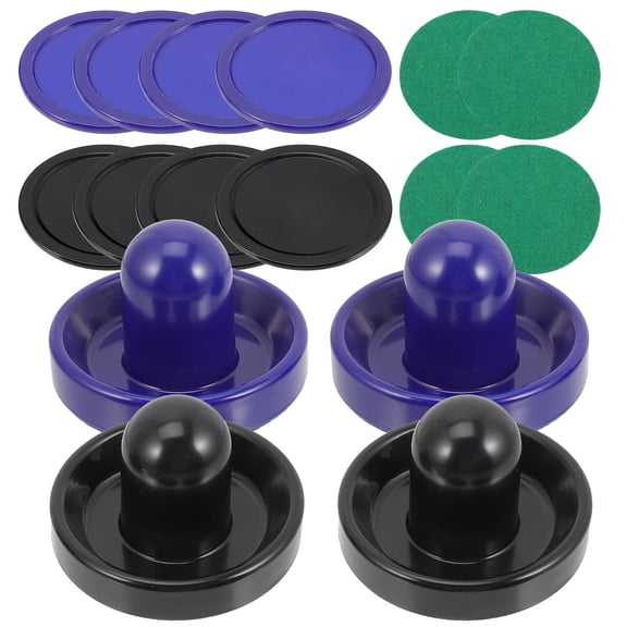 Worgeous Black Blue Round Disc Plastic Air Hockey Accessories 1 Set For Family Fun