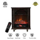 Ainfox Electric Space Heater with fireplace 1000W-1500W Infrared Zone Heating Systems with Thermostat Tip-Over and overheat protection Remote Control 12hr Timer & Filter (Dark Brown)