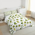 thumbnail image 3 of Homewish Cute Cartoon Frog Bedding Comforter Set,Rustic Animal Twin Comforter Sets,Green White Bedding Set For Boys Kids,Ultra Soft Home Decor Reversible,2-Piece, 3 of 8