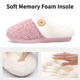thumbnail image 4 of Litfun Fuzzy Slippers for Women Chenille Knit Fleece Slippers Memory Foam House Shoes, Buttoned Pink, Size 9.5-10.5, 4 of 8