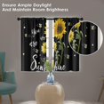 thumbnail image 5 of Sunflower Kitchen Curtains 36 Inch Length Bees Flower Window Curtains Over Sink Set of 2, Summer Sunshine Black Short Tier Curtain for Kitchen, Farmhouse Small Kitchen Decor 26x36 Inch, 5 of 6