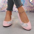 thumbnail image 5 of Willtoo Slip On Flats for Women Round Toe Low Cut Rhinestone Floral Shoes 2026 Faux Suede Lightweight Shoes Non Slip Rubber Sole Daily Casual Footwear, 5 of 5